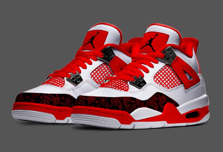 An Icon Mixed With A Classic Eastern Design- Air Jordan 4 Paisley Varsity Red 